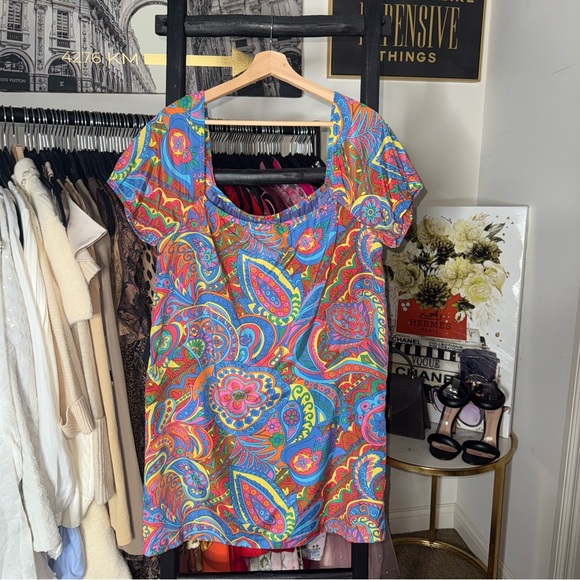 Vintage Tibi New York Silk Paisley Scoop Neck Mini Dress Womens Size 4 EUC - Picture 5 of 8